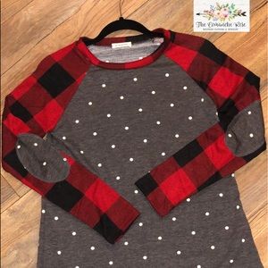 Polka-Dot Plaid Raglan